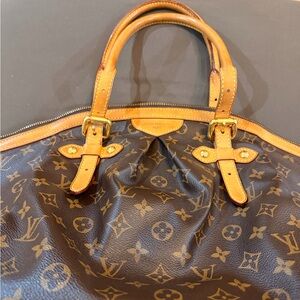 Louis Vuitton Brown Monogram Tote with Tan Accents